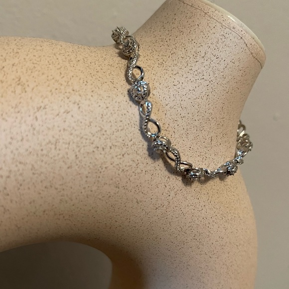 Peoples Diamond Accent 925 Infinity Bracelet - Picture 2 of 4